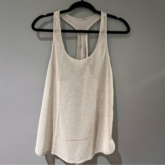 lululemon athletica Tops - LULULEMON Sheer Gray and white muscle tee tank tap in size S